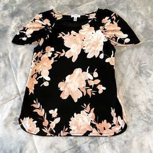 Calvin Klein Short Sleeve Floral Top size M